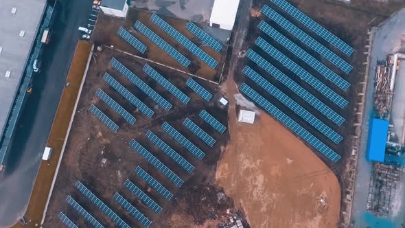 Solar farm on the field.