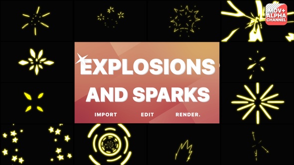 Explosions And Sparks Pack | Motion Graphics alt
