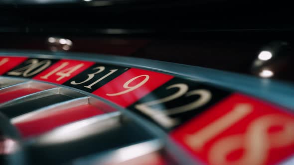 Casino Roulette in Motion, the Spinning Wheel Ball