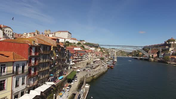 Famous Ribeira Buildings. Porto, Portugal