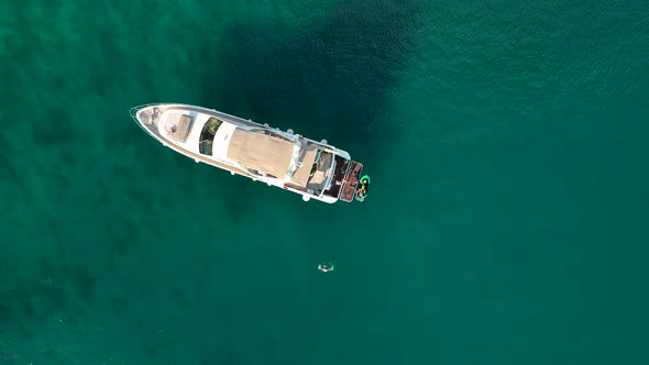 Yacht on the Port of the Mediterranean Sea Turkey Alanya