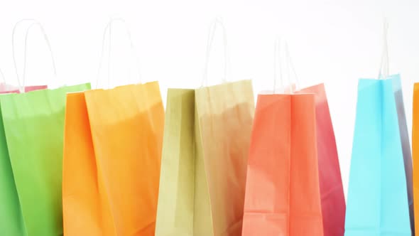 Line of Color Paper Bags