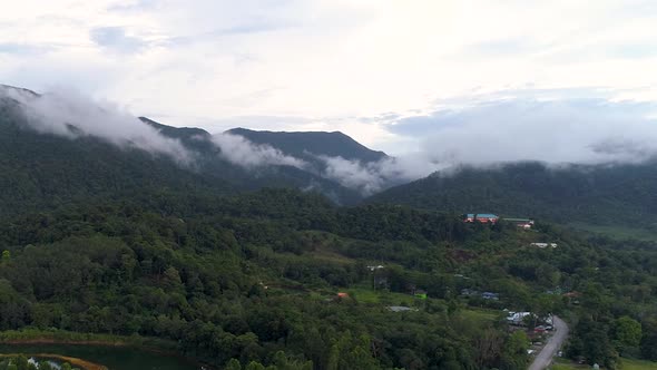 Drone shot of a mountain in southern Thailand.