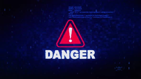 Danger Text Digital Noise Twitch Glitch Distortion Effect Error 