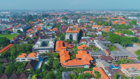 Panorama Of The Rooftops Of A City In Bali