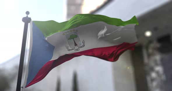 Equatorial Guinea national flag waving