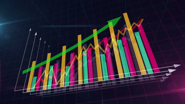 Business colorful chart economy graph growth data diagram