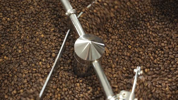Coffee Grinder Stirring Coffee Beans