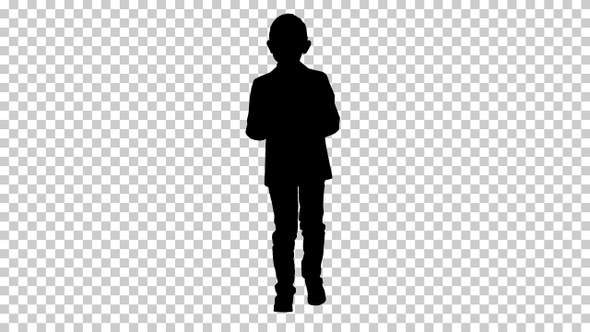 Silhouette Boy walking, Alpha Channel