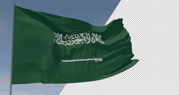 flag Saudi Arabia patriotism national freedom, seamless loop, alpha channel