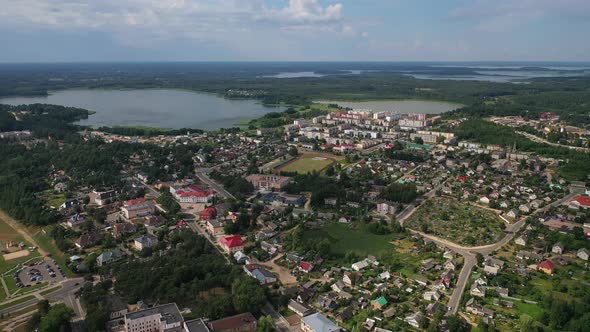 Top View of the City of Braslav in Summer Vitebsk Region Belarus