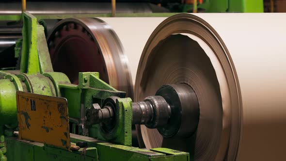 Old Manufactoring Equipment Produce Paper Machine Shafts At Paper Mill