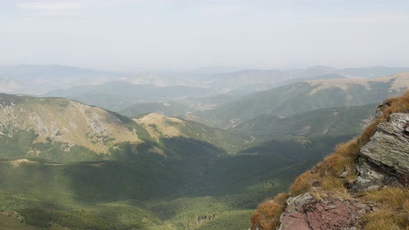 Slow tilt valley under Midzor peak  4K 2160p 30fps UltraHD footage - Bulgarian side of Stara planina