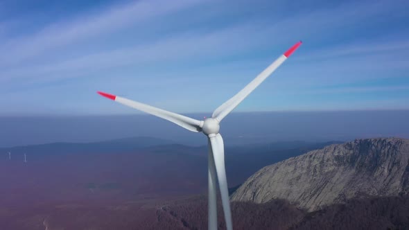 Green Energy Wind Turbines in the Mountains of Turkey