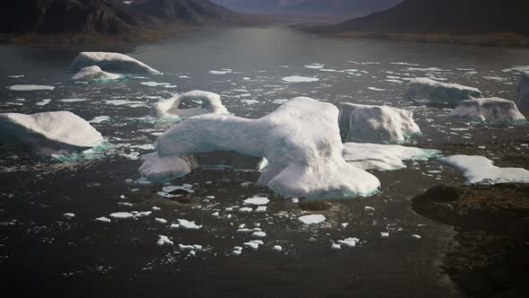 Ice Icebergs in Greenland at Summer