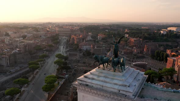 Aerial view of Vittoriano, famous landmark in Rome