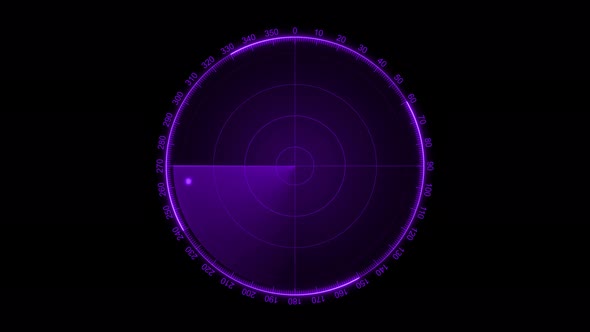 Purple Color Radar Hud On Black Background