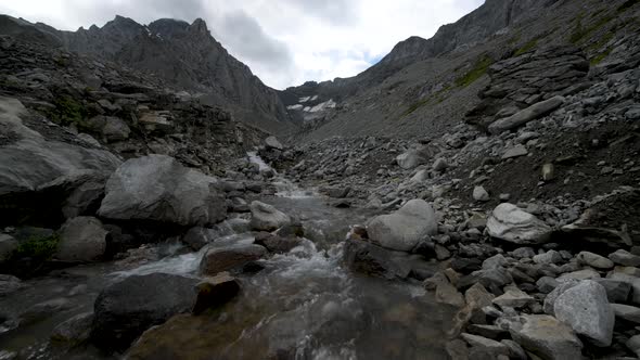 Stream Flowing Through a Rocky Mountain Landscape