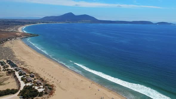 Perfect panorama of beach and mountains