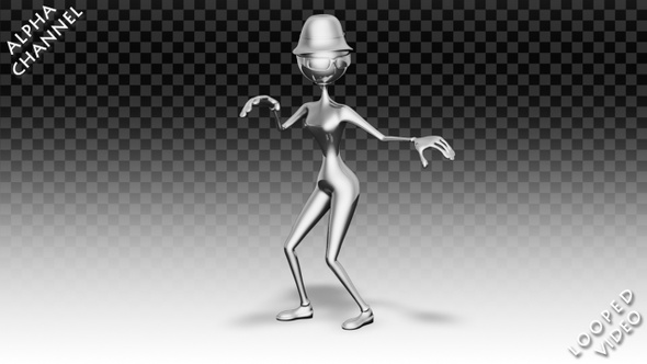 3D Silver Woman - Cartoon Twist Dance