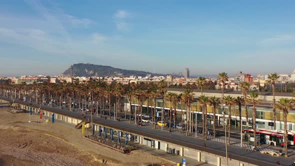 Aerial View on Barcelona From the Seaside