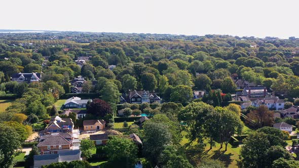 Residential area with villas and parks, Southampton, Long Island, USA.