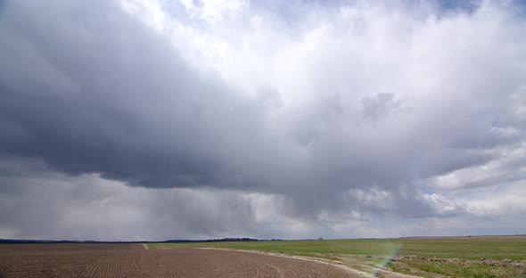 White Clouds Thicken In The Sky. The Sky Is Covered With Thick Clouds. Time Interval