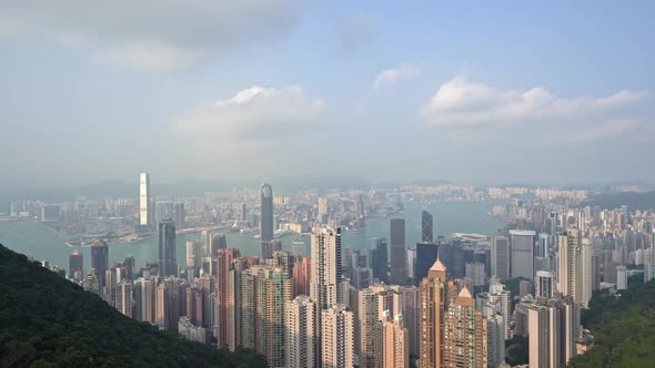 Beautiful building and architecture around Hong kong city skyline