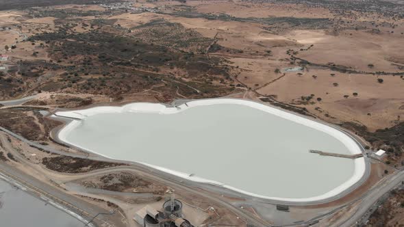 Water Supply Reservoir in Monte Perreiro, Portugal - Aerial View