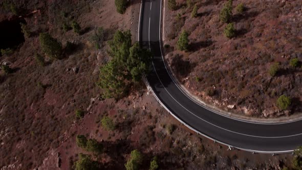 Drone view: road of Arona in Tenerife