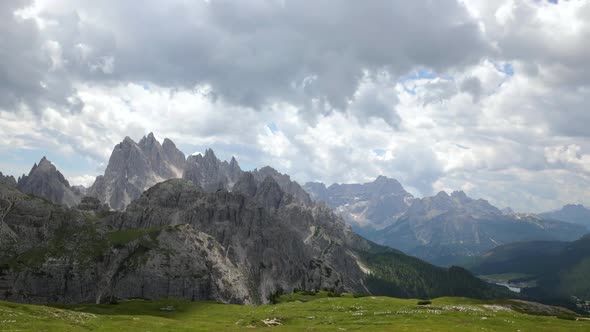 Timelapse National Nature Park Tre Cime in the Dolomites Alps