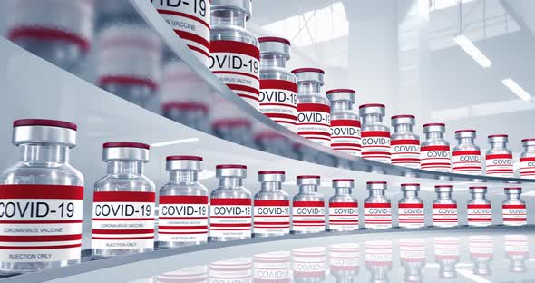 Red Bottles Coronavirus Vaccine COVID19