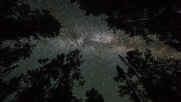 Time lapse of galaxy turning looking straight up