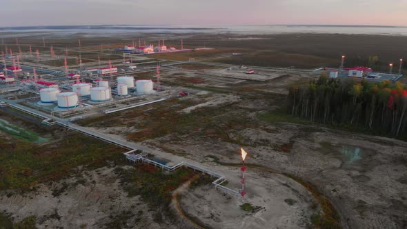 Aerial View of the Oil and Gas Field in the Northern Part of the Country