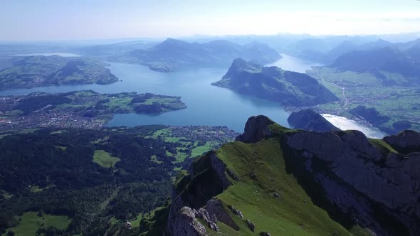 Aerial View of Mountain Landscape Nature Environment Background