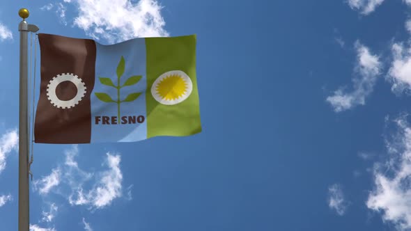 Fresno City Flag California (Usa) On Flagpole