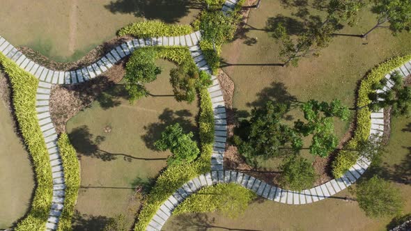 Panorama view scenery of green garden