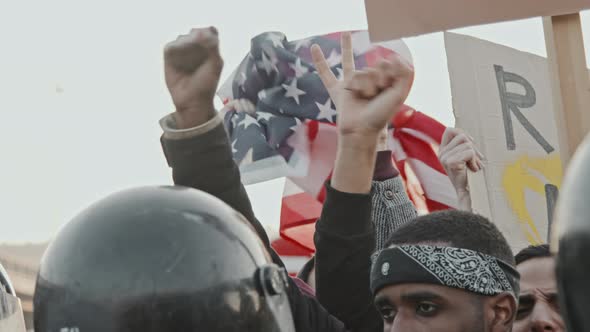 Crowd of People Protesting