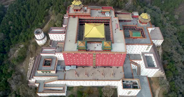 Aerial View of The Putuo Zongcheng Buddhist Temple, Chengde, China