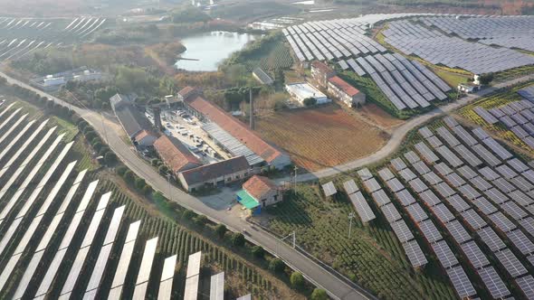 Solar power station in montain