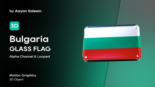 Bulgaria Flag 3D Glass Badge