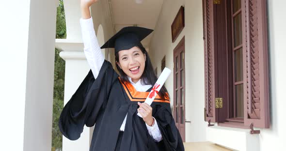 Happy young student graduation in university