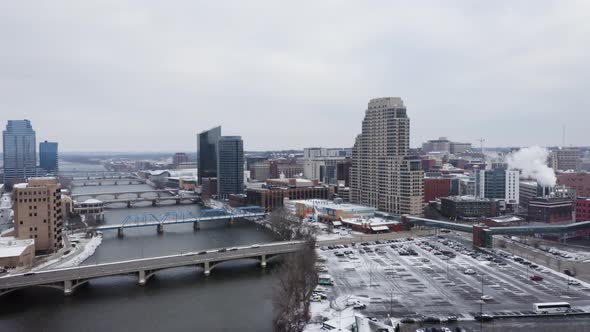 Aerial footage of Grand Rapids
