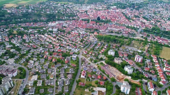 Aerial View Rottenburg Am Neckar, Germany.