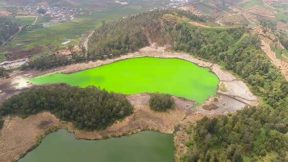 Telaga Warna Lake at Plateau Dieng