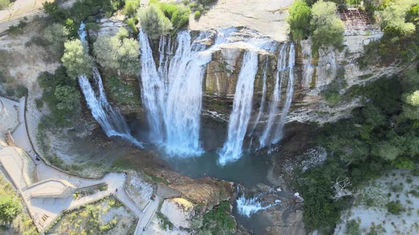 aerial waterfall drone