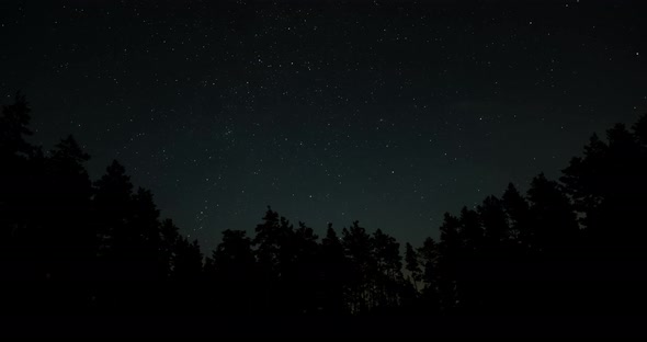 Timelapse of Moving Stars in Night Sky