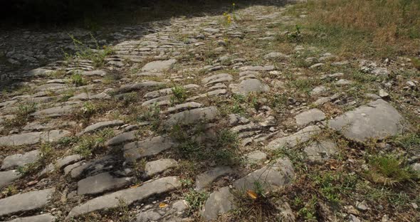 The Roman road Ambrussum, Villetelle, Occitanie, France.