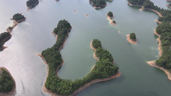 Aerial View of Thousand Island Lake, Hangzhou, China