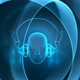 Rotating Audio Listener Headphones Blue Rings - VideoHive Item for Sale
